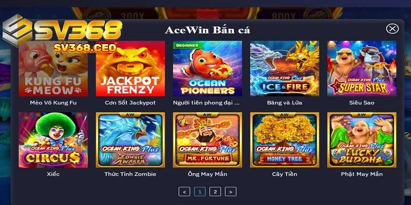 Sảnh Ace Win cung cấp 11 trò chơi bắn cá thú vị